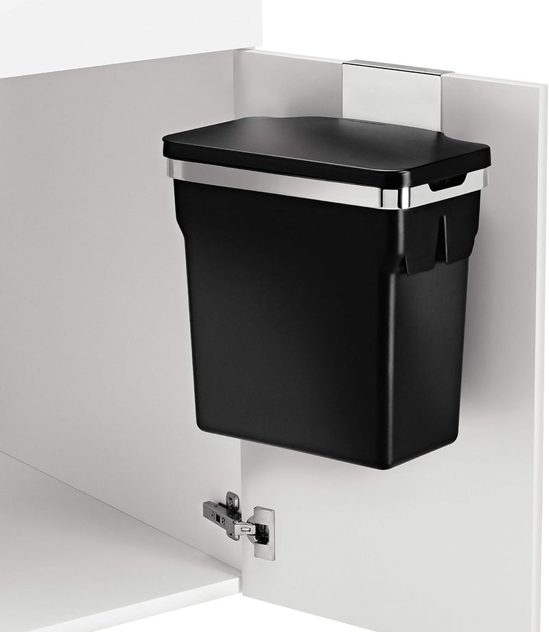 Simple Human 10 Liter / 2.6 Gallon In-Cabinet Trash Can Heavy-Duty Steel Frame, Black - Image 3